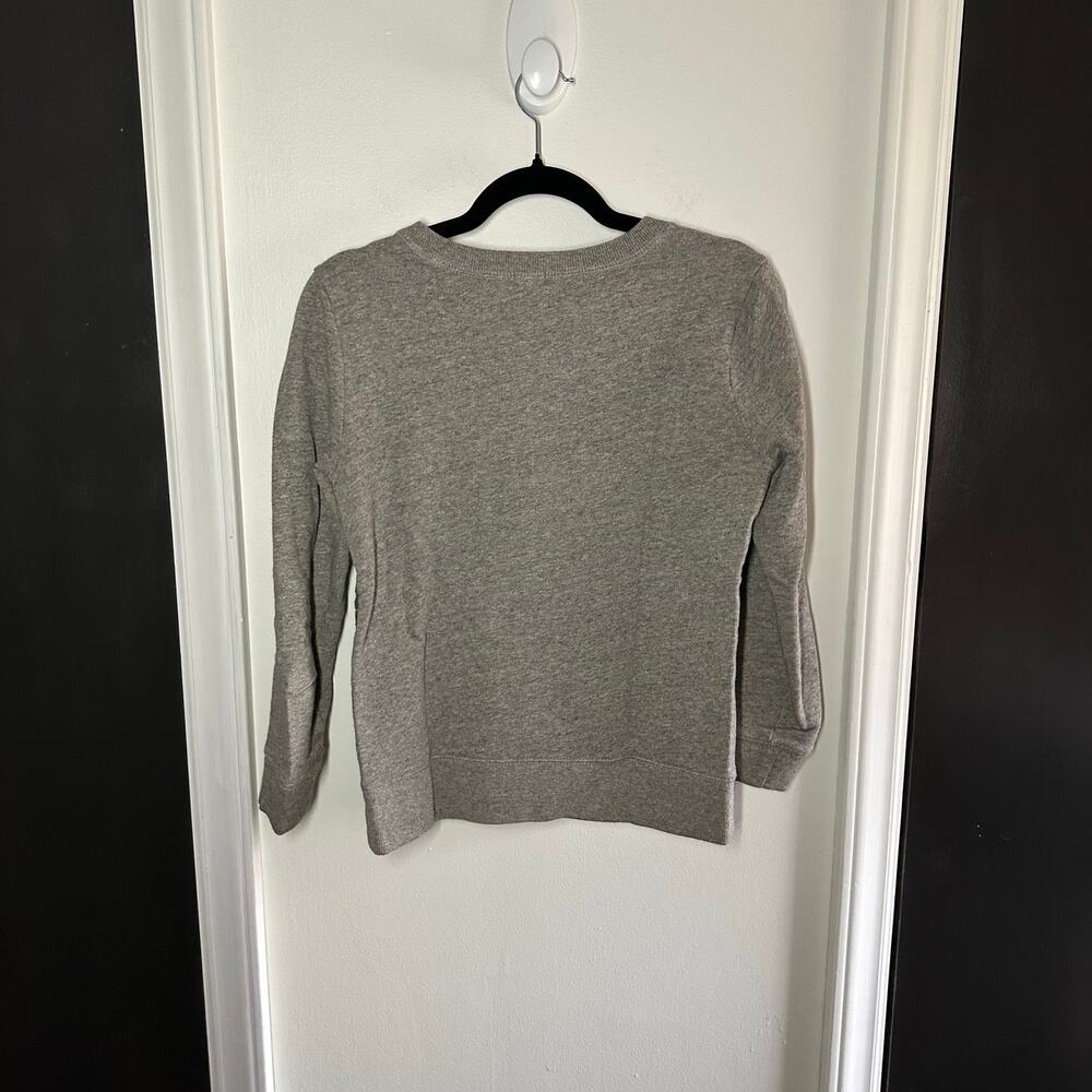 J. Crew Women's Gray Blue Green Embroidered Metallic Floral Pullover Size XS - Picture 8 of 9